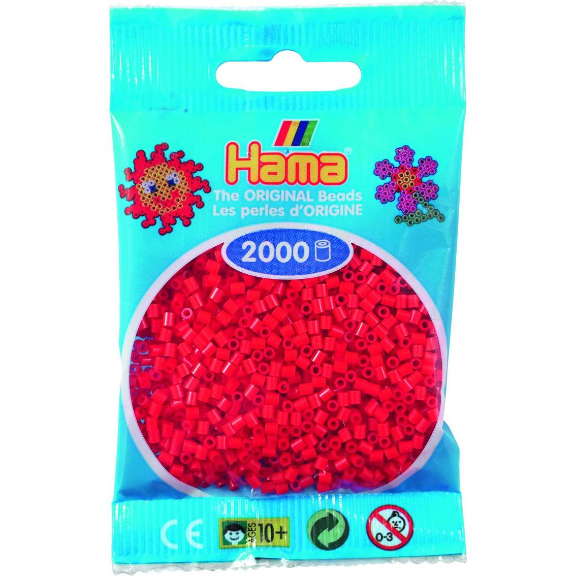 Hama mini perler 2000stk rød