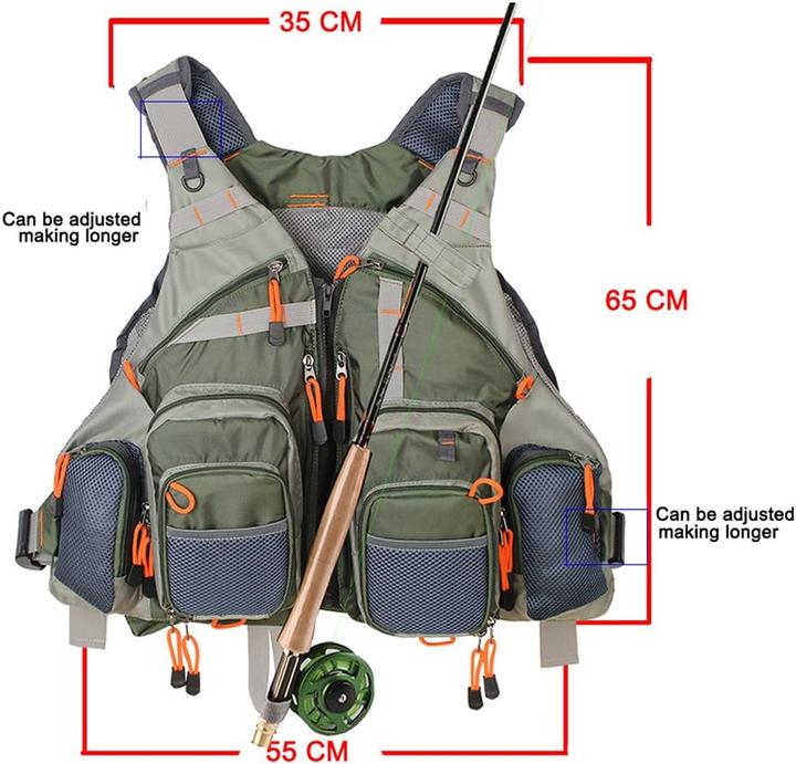 Immagine prodotto Kylebooker Fliegenfischen Weste mit Multi-Taschen