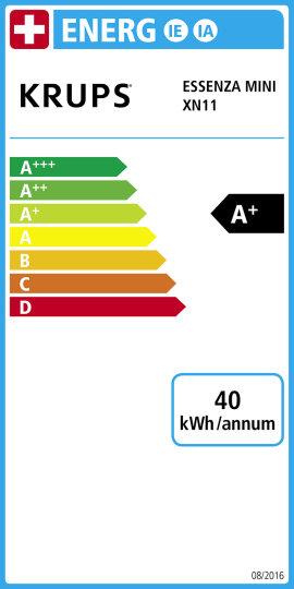 Label énergétique Krups Nespresso Essenza Mini (NESPRESSO Vertuo)