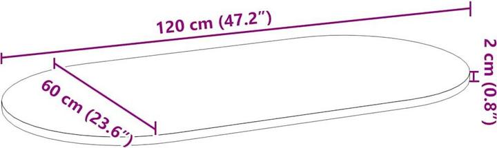 Produktbild vidaXL Tischplatte (120 x 60 x 2 cm)