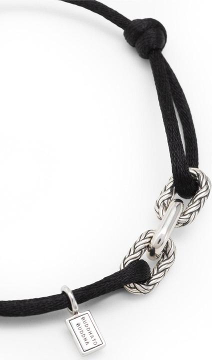 Produktbild Buddha to Buddha Armband Kordel Katja Silber Schwarz (27 cm, Nylon, Silber 925)