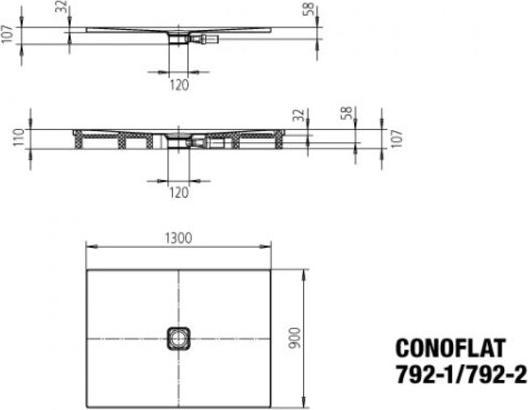 Image du produit Kaldewei Conoflat 792-2 90x130cm avec support polystyrène