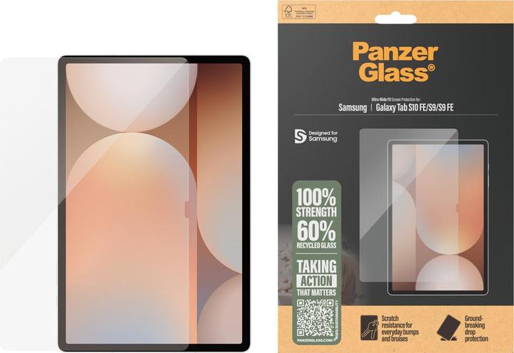 Actual product image PanzerGlass Displayschutz Samsung Galaxy Tab S10 FE | S9 5G | S9 FE 5G | Ultra-Wide Fit (1 pcs., Galaxy Tab S9, Galaxy Tab S9 FE)