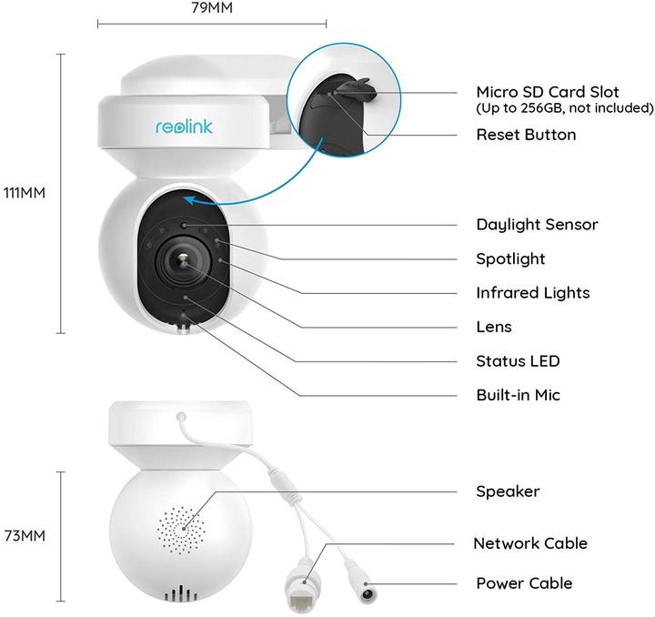 Produktbild Linksys Reolink E1 Outdoor IP-Sicherheitskamera Innen & Aussen 2560 x 1920 Pixel Zimmerdecke (2560 x 1920 Pixels)