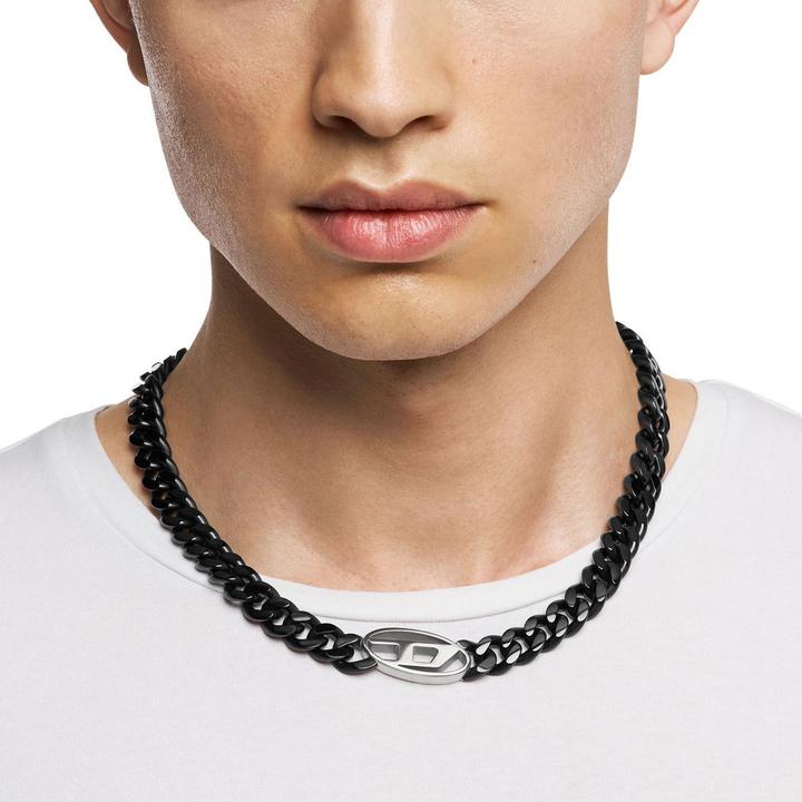 Productafbeelding Diesel Kette Oval D Logo (IP-Zwart, Roestvrij staal)