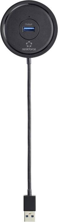 Actual product image Renkforce RF-HUB-111 4 Port USB 3.2 Gen 1 Hub (USB 3.0) Black (USB-C, 4 ports)