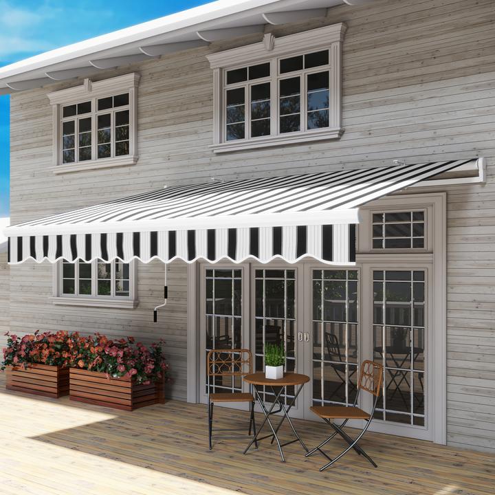 Actual product image Outsunny Hinged awning with hand crank (2.45 m)