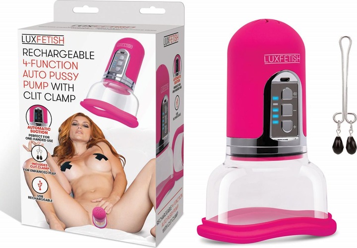Immagine prodotto Lux Fetish Pompa per figa automatica ricaricabile a 4 funzioni con morsetto per il clitoride