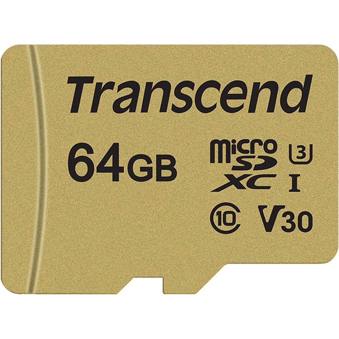 Transcend SCHEDA SD UHS-I U3 DA 64GB (64 GB, microSDXC, U3, UHS-I), Scheda di memoria, Oro