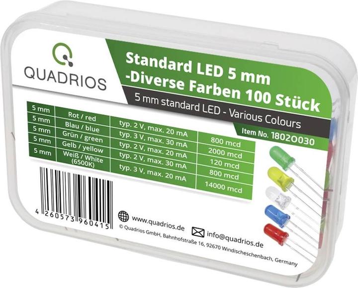 Produktbild Quadrios LED-Sortiment Bunt 20 mA, 30 mA 2 V, 3 V