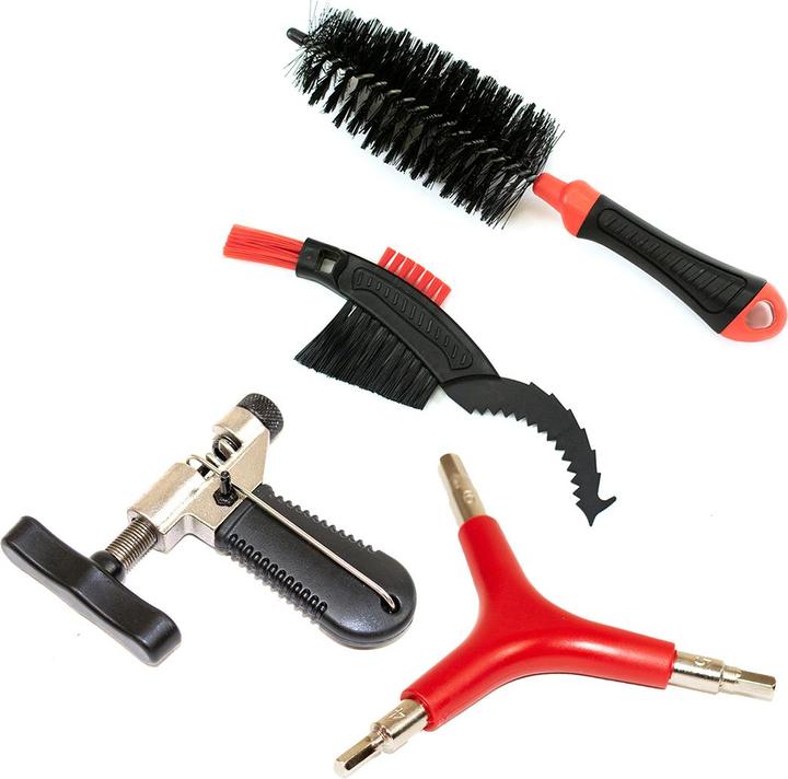 29BT Kit chaine vélo : 1x outil de réparation chaîne vélo + 1x set de nettoyage chaîne vélo + 1x clé alle