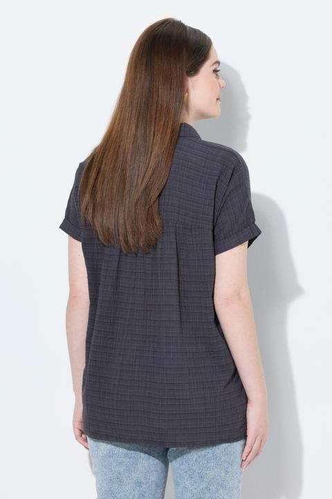 Actual product image Ulla Popken Textured Short Sleeve Shirt Blouse (46, 48)