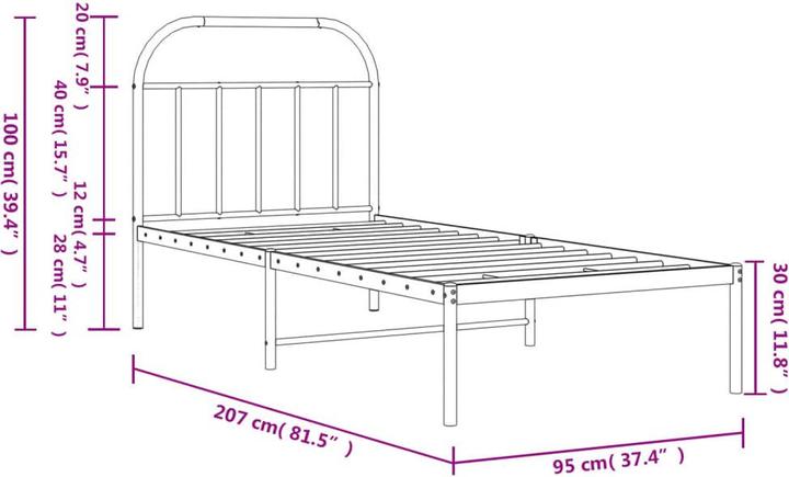 Actual product image vidaXL Bettgestell (90 x 200 cm)