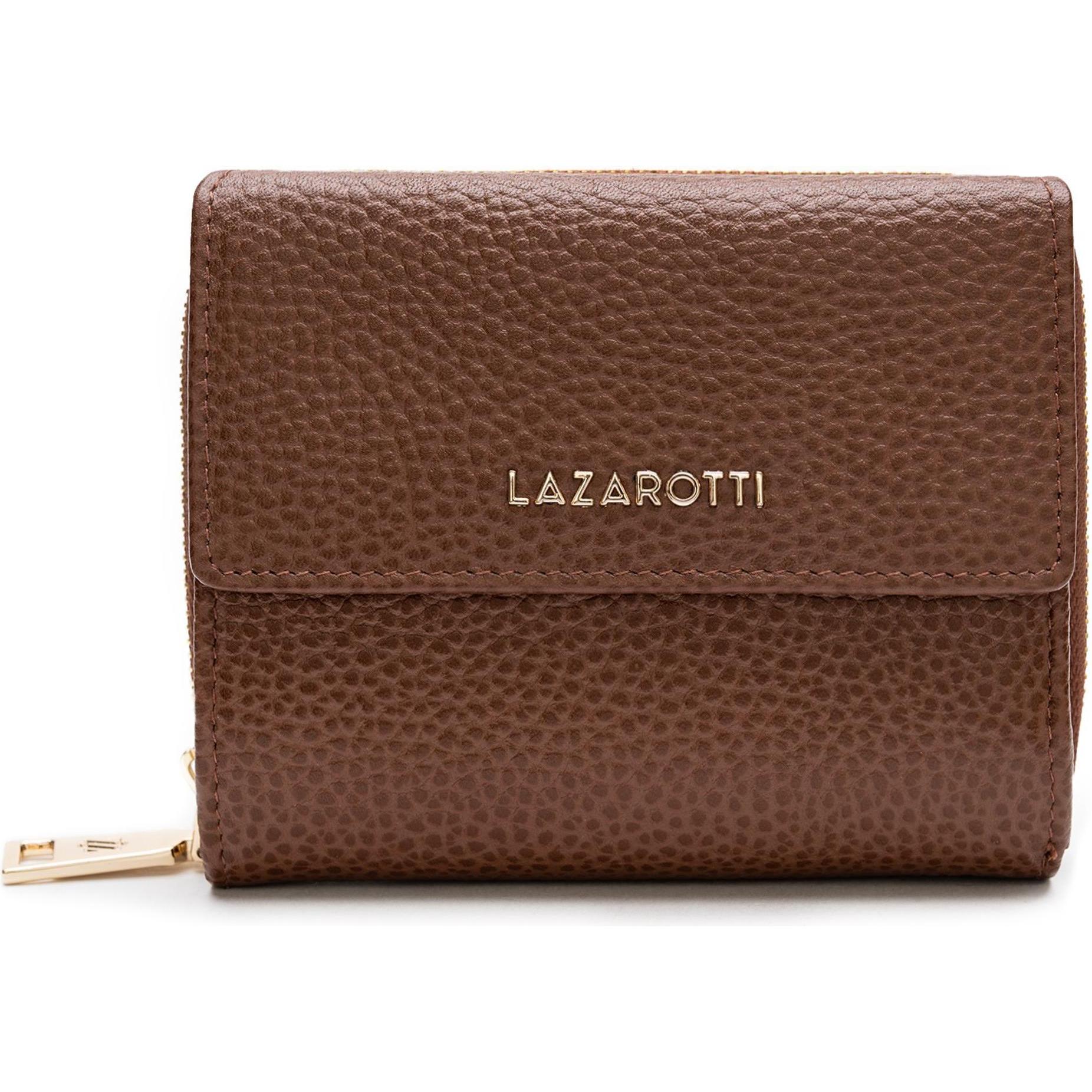 Lazarotti, Damen, Portemonnaie, Bologna Leather Geldbörse Leder 12 cm, Braun