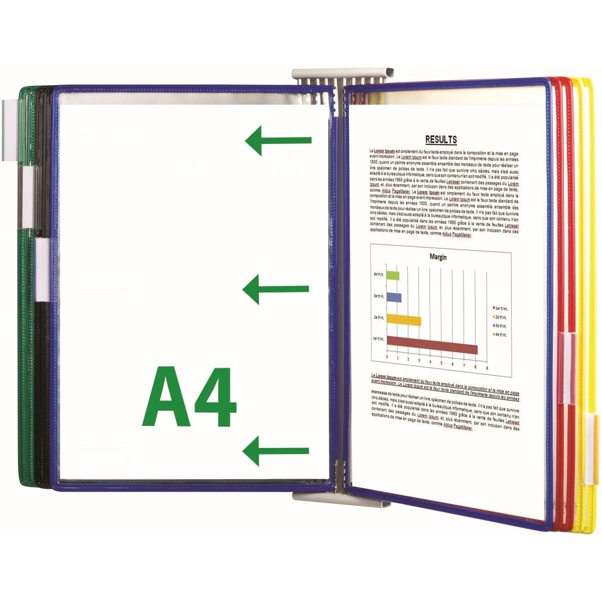 Tarifold, Informationsschild, Wand-Sichttafelsystem 427109 DIN A4 farbsortiert mit 10 St. Sichttafeln