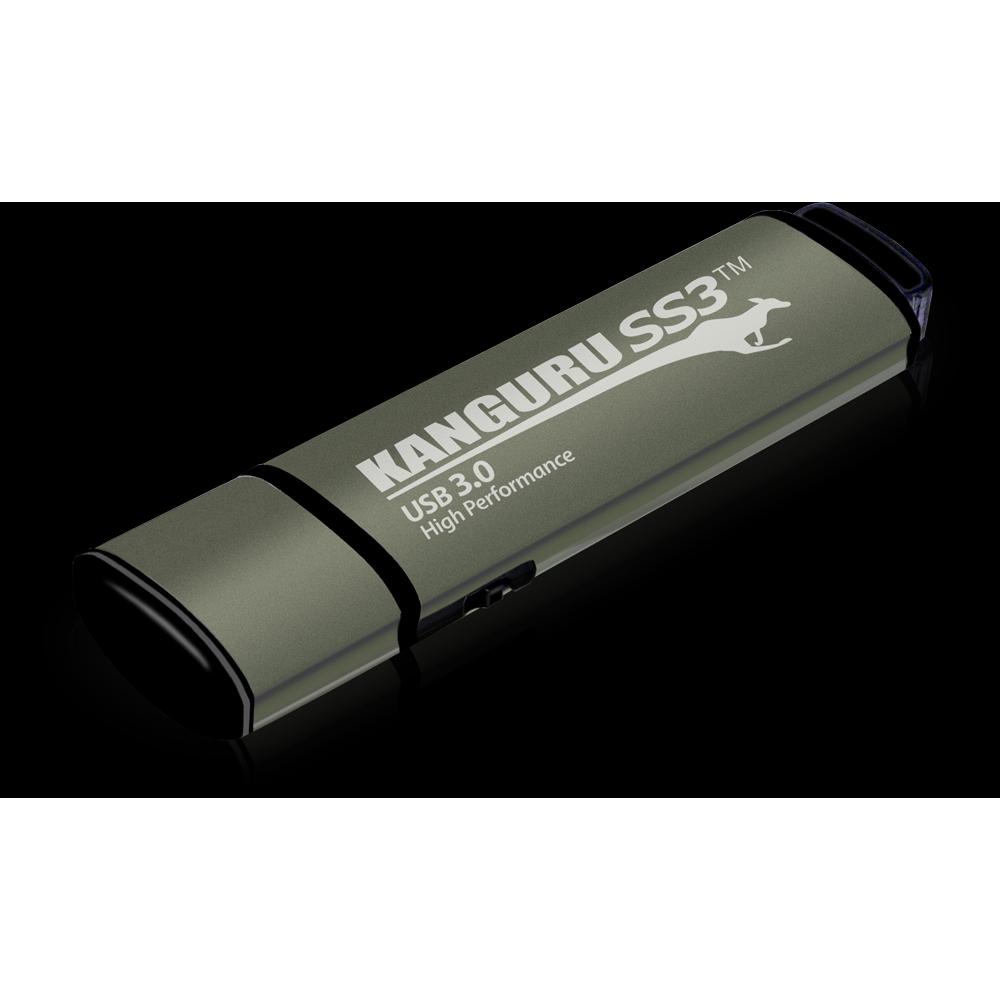 iStorage 256GB Kanguru SS3 USB3 (256 GB, USB 3.0), USB Stick, Grün