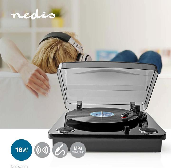 Immagine prodotto Nedis Giradischi, Altoparlanti 18W, Bluetooth, Porta di memoria USB (Manuale)