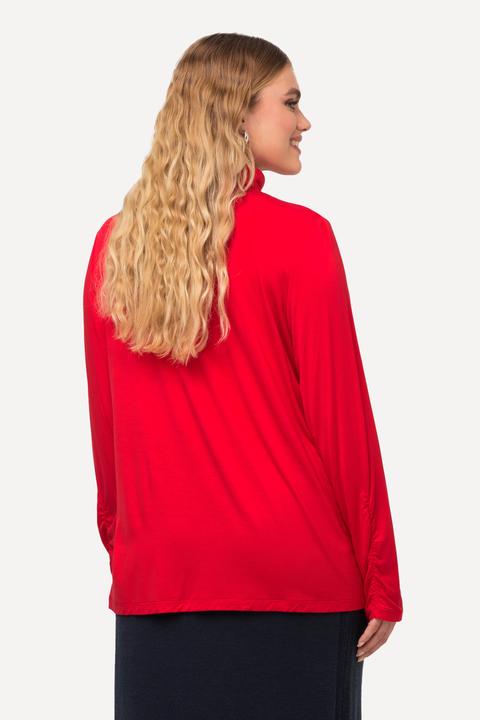 Produktbild Ulla Popken Shirt, Rollkragen, Classic, Raffung, Langarm (46, 48)