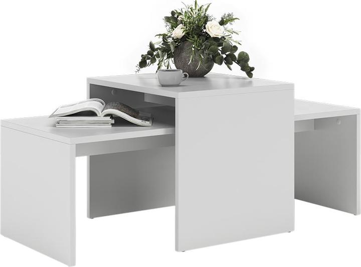 Actual product image Vicco Couchtisch-Set Donat, Weiss, 100 x 48 cm,2 Teile