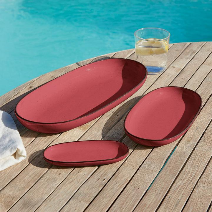 Produktbild Loberon Servierplatte 3er Set Biarré rot