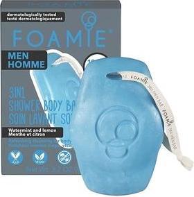 Actual product image Foamie Men's shower soap for face. body and hair Seas The Day (3 in 1 Shower Body Bar) 90 g