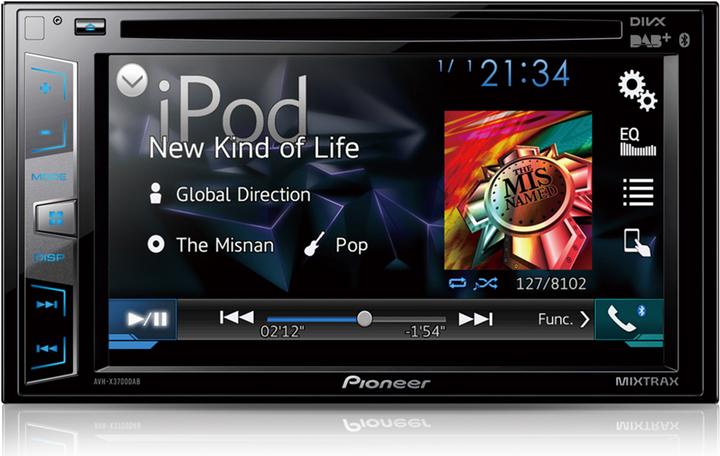 Actual product image Pioneer AVH-X3700DAB without DAB antenna