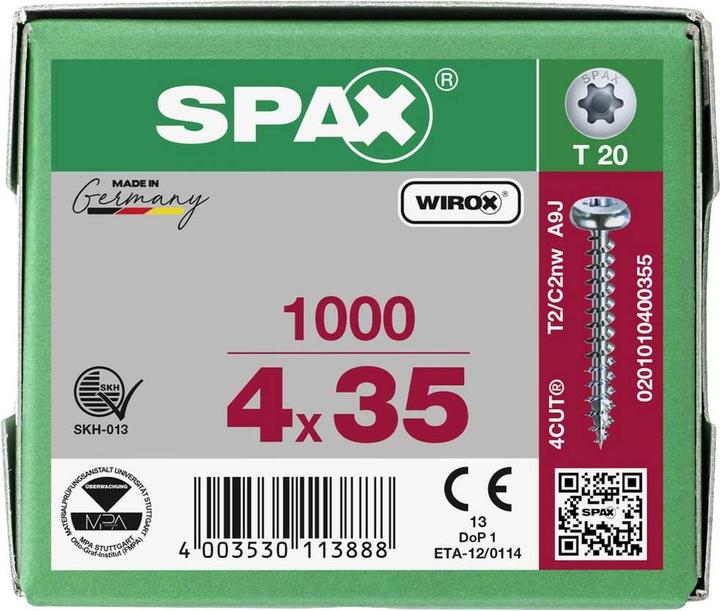 Image du produit Spax Vis pour panneaux d'aggloméré PH T20 4,0x35 mm (1000 Vis par pièce)