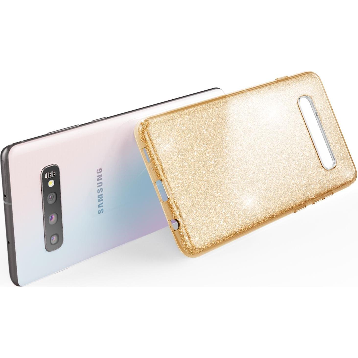 Thumbnail - Nalia Glitzer Hülle (Samsung Galaxy S10+), Smartphone Hülle, Gold