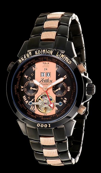 Actual product image Zeitlos Timeless Excellent Beast Carbon Rose Steel Strap Reference ZL-EB-10 CR (44 mm)