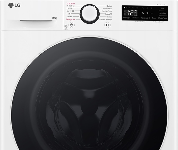 Produktbild LG F4R5010TSWW Waschmaschine 10kg AI DD, Klasse A-10%, 1400 U/min, TurboWash, Dampf (10 kg, Links)