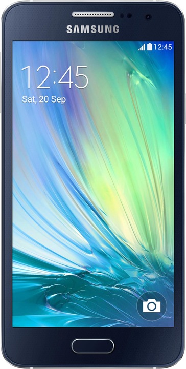 Actual product image Samsung SM-A300 Galaxy A3 (16 GB, Midnight Black, 4.50", Dual SIM, 8 Mpx, 4G)