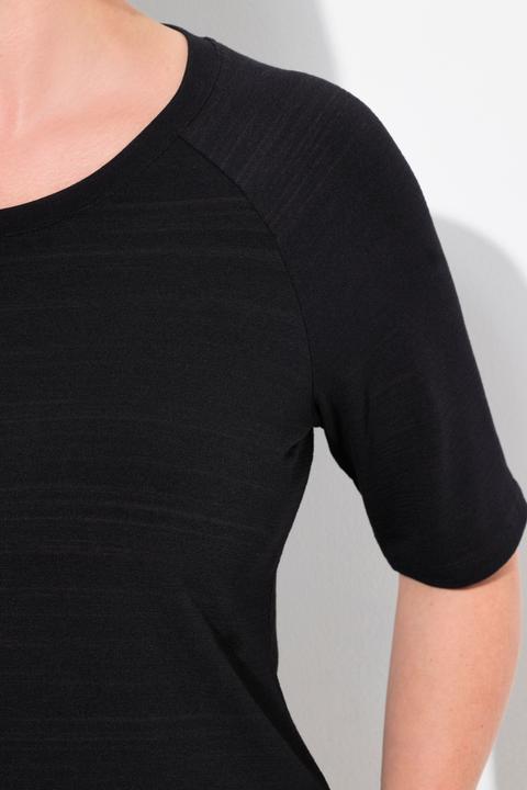 Produktbild Ulla Popken T-Shirt, Saum-Schriftzug, Classic, Rundhals, Halbarm (56)
