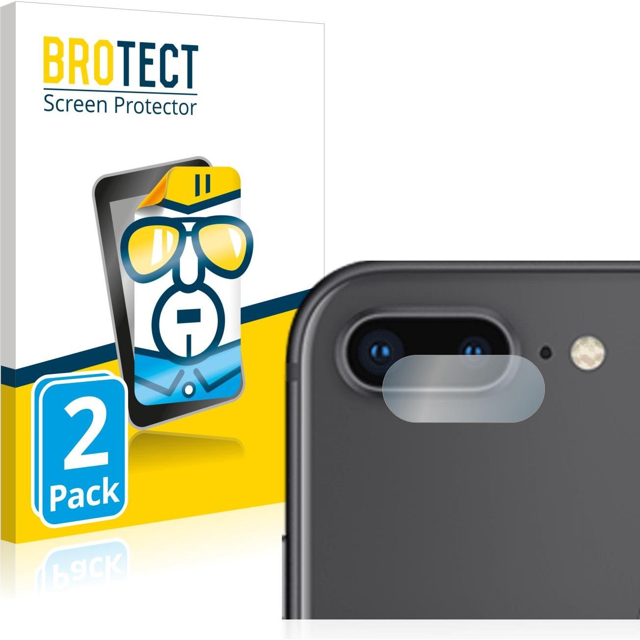 BROTECT Schutzfolie Displayschutz Klar (2 Stück, Apple iPhone 8 Plus), Smartphone Schutzfolie, Transparent