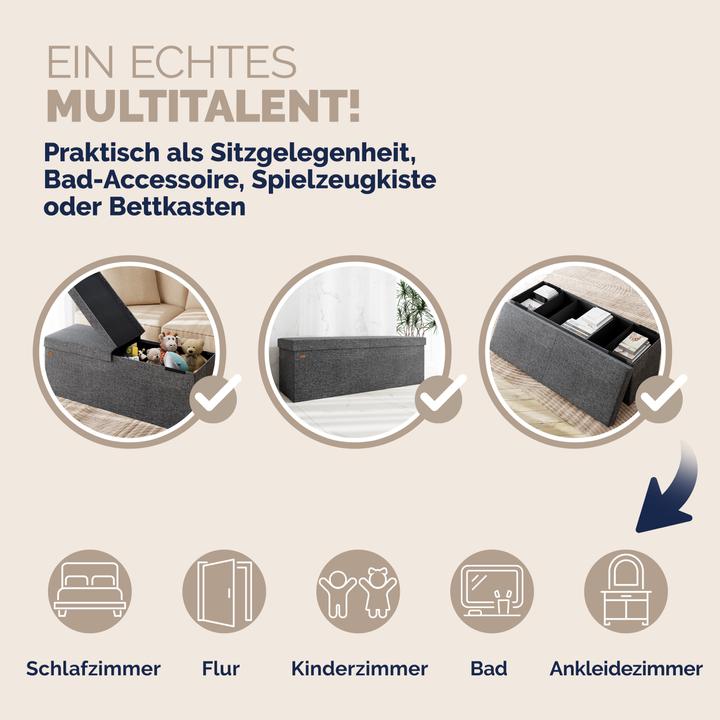Produktbild Casaria Sitztruhe mit Stauraum (115 cm)