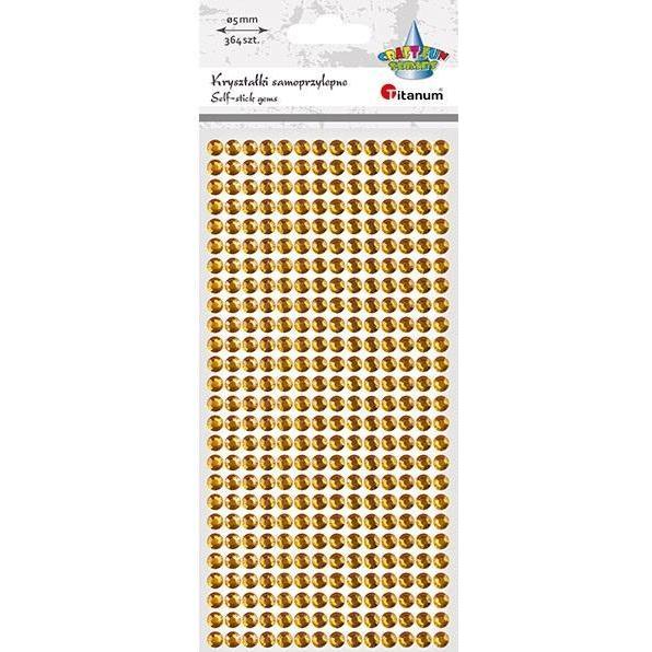Titatnum Selbstklebende runde Kristalle 5 mm, 364 Stück, Gold