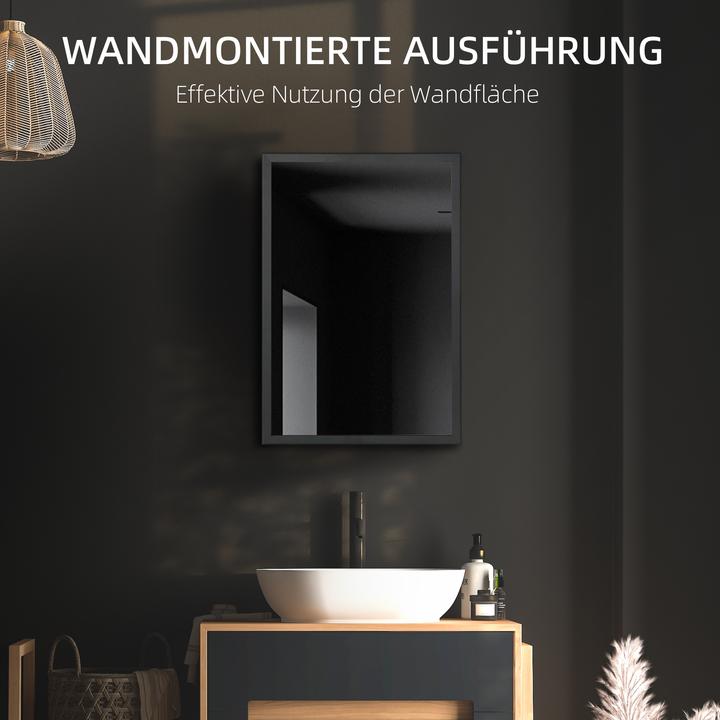 Immagine prodotto Kleankin Spiegelschrank Edelstahl, Glas Schwarz (40 x 12 x 60 cm)
