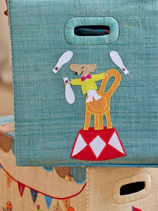 Actual product image Rice - Raffia Storage Box with Circus Theme - Extra Large