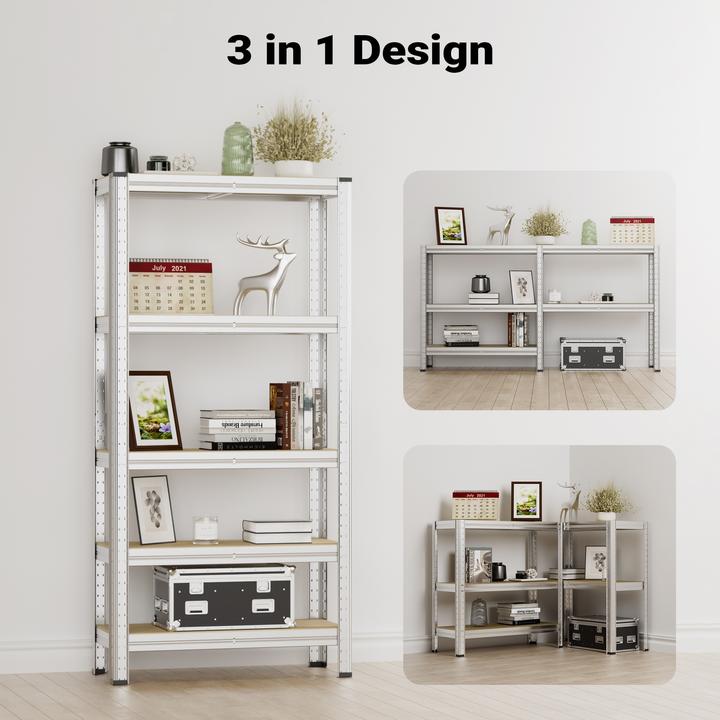 Image du produit Wiltec Étagère Charges lourdes Acier galvanisé 154x75x30cm 875kg Rayonnage emboîtable 5 Niveaux