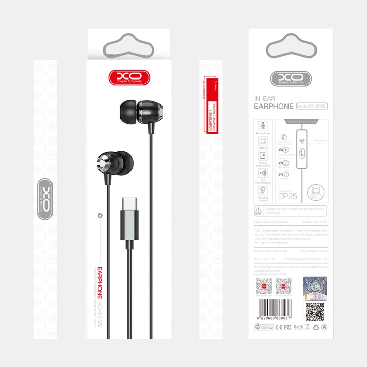 Produktbild xO Kabelgebundene Ohrhörer EP25 USB-C weiss (Kabelgebunden)