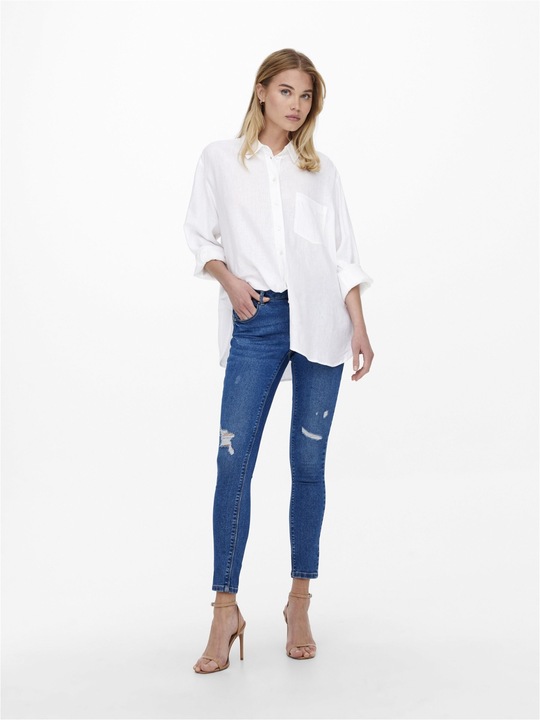 Actual product image Only Plain linen mix shirt (M)