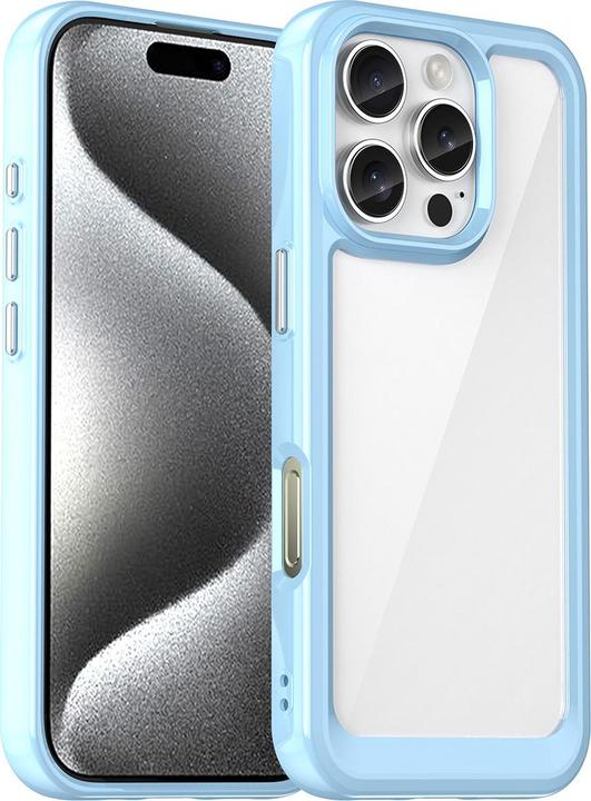 Actual product image Hurtel Back panel cover Outer Space Case for iPhone 16e Flexible Frame Cover - Blue (Apple iPhone 16e, Apple iPhone 17e)