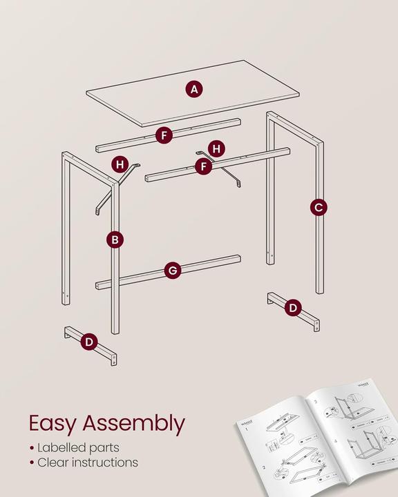 Produktbild Vasagle Wörky (100 x 50 x 76 cm)