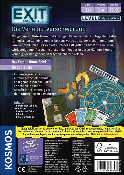 Produktbild Kosmos Die Venedig-Verschwörung (Deutsch)