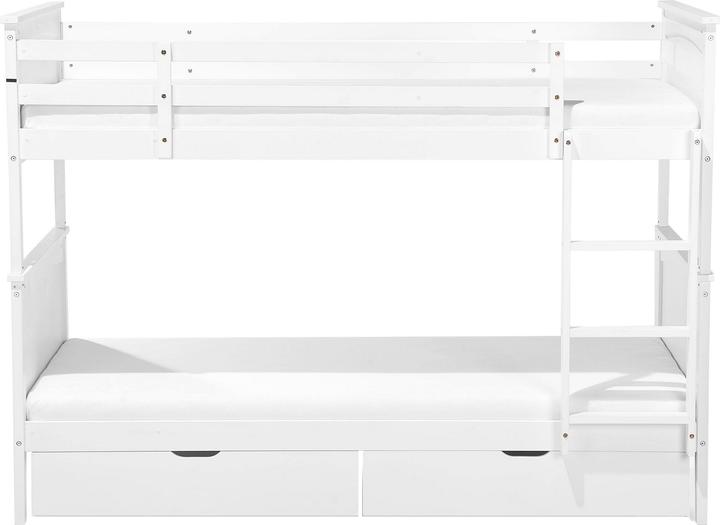 Produktbild Beliani Hochbett Holz mit Bettkasten weiss 90 x 200 cm RADON (90 x 200 cm)