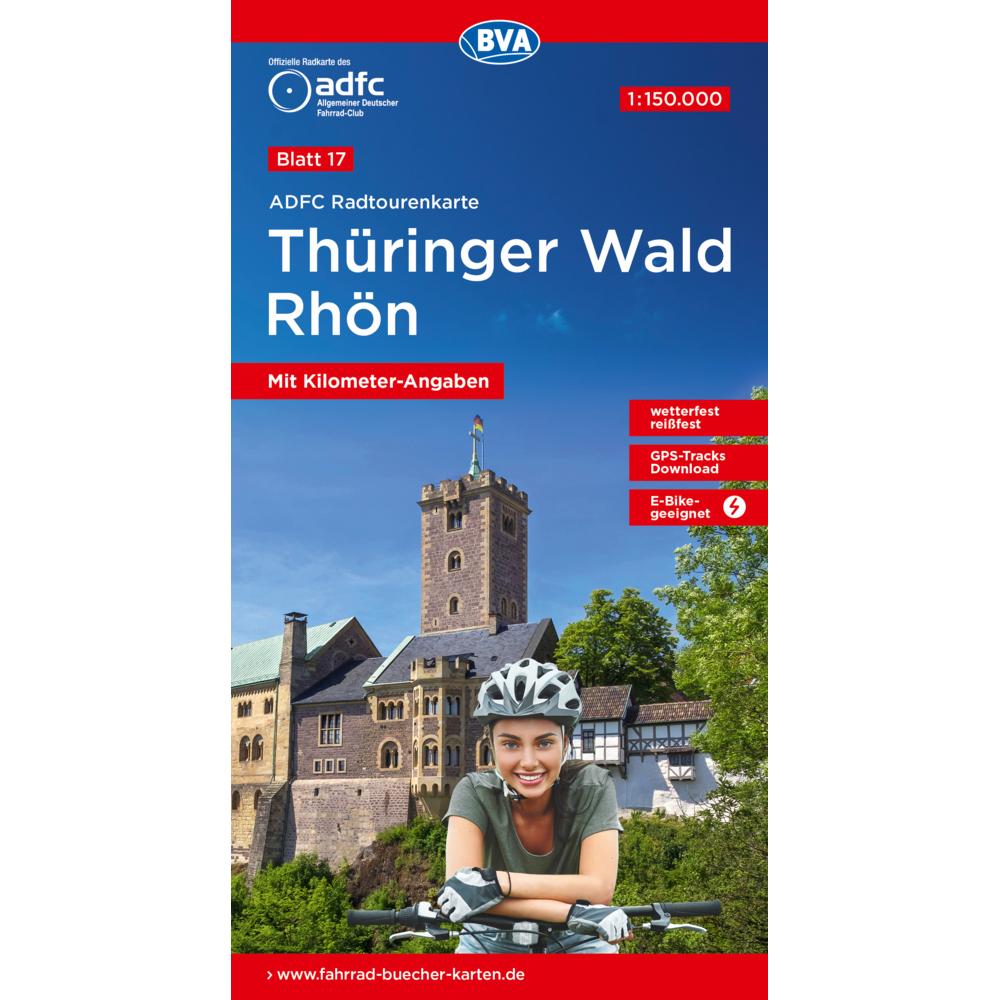 ADFC-Radtourenkrte 17 Thüring.Wald Rhön, Landkarte