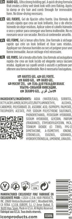 Nährwerte und Zutaten I.C.O.N. Styling (Haargel, 150 ml)