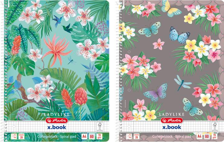 Actual product image Herlitz Spiral notepad A4 Ladylike lineatur 28 FSC-Mix (A4, Checked, Soft cover)