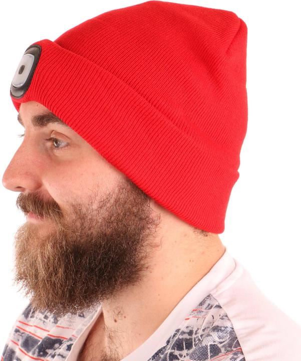 Produktbild Sixtol Cap mit Stirnlampe 180lm, wiederaufladbar, USB, Universalgrösse, Baumwolle/PE, rot (180 lm)