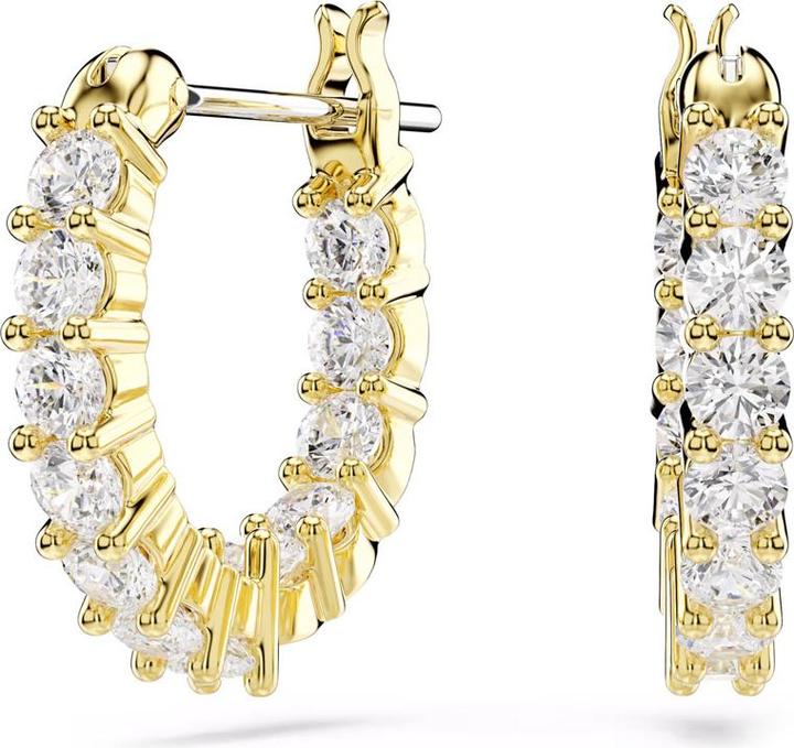 Actual product image Swarovski Matrix Vittore Kreolen Rundschliff Weiss Goldlegierungsschicht (Swarovski Metal)