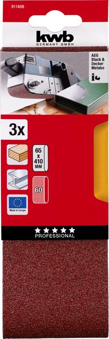 Image du produit kwb Bande abrasive 65X410 grain 60 (60)